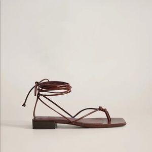 MANGO burgundy leather sandals